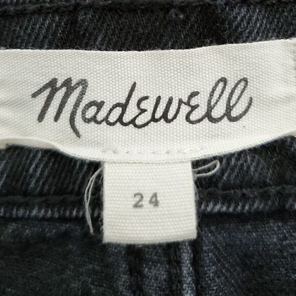 Madewell Women's Black Denim Factory Distressed Mini Skirt Size 24 - Picture 4 of 4